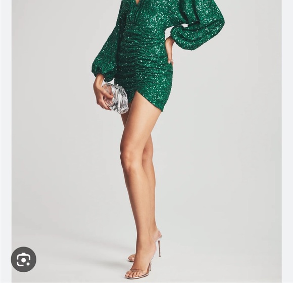 NWT Retrofete sequined Edith emerald green dress - Picture 4 of 10